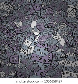 Blue, black and neutral on colors. Nice background. Seamless Beautiful fabric pattern. Vector - stock. Doodles cute pattern.