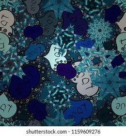 Blue, black and neutral. Vector. Happy Valentine':s Day. Seamless pattern Beautiful handdrawn seamless with hearts. Perfect design element for textile, wedding invitation. Festive love background.
