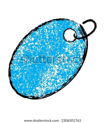 blue black oval crayon tag simple
