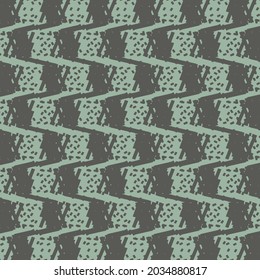 Blue and black pattern with sinuous stripes and dotted spaces. Flat dynamic decorative design.