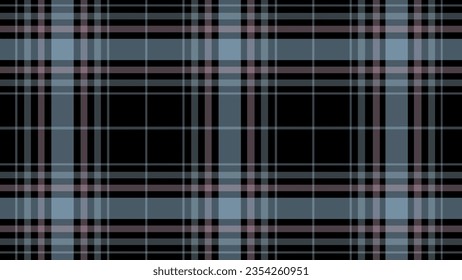 Blue and black plaid fabric texture as a background	