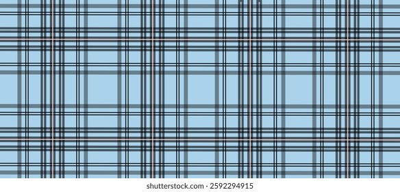 Blue and black plaid fabric texture background	