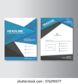 Blue black polygon brochure flyer leaflet presentation templates Infographic elements flat design set formarketing advertising