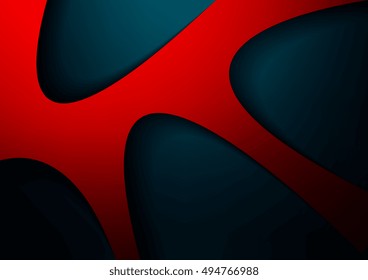 Blue, Black, Red abstract background. Paper layer overlap. Space for text and message. Design for website, poster and brochure - Vector
