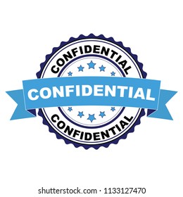 Blue black rubber stamp with Confidential concept