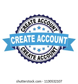 Blue black rubber stamp with Create account concept