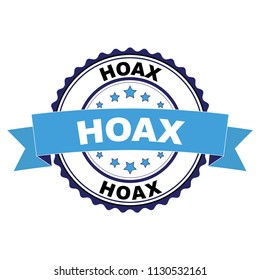 Blue black rubber stamp with Hoax concept