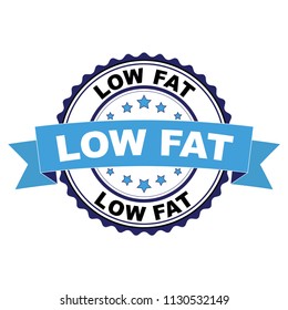 Blue black rubber stamp with Low fat concept