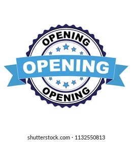Blue black rubber stamp with Opening concept