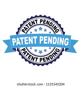 Blue black rubber stamp with Patent pending concept