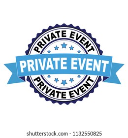 Blue Black Rubber Stamp With Private Event Concept