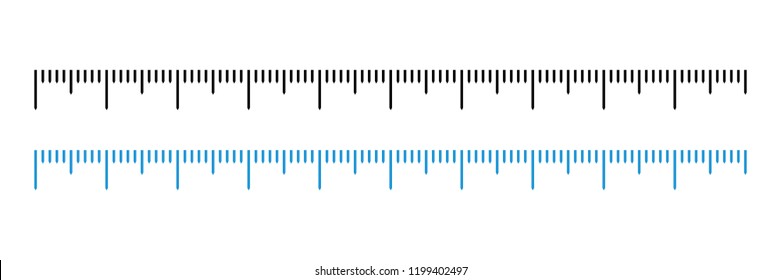 Blue and black scale for rulers. Vector illustration eps 10.