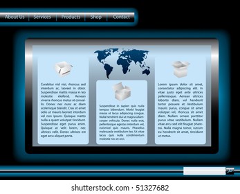 Blue and black shiny web template