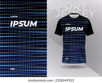 blue black shirt sport jersey mockup template design for soccer, football, racing, gaming, motocross, cycling, and running