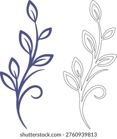 Planta silueta vid hoja