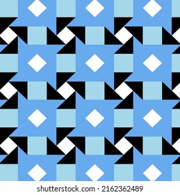 Blue and black square pattern for background. Square seamless pattern  for wallpaper. 