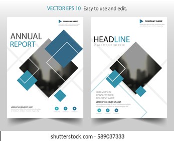Blue black square Vector Brochure annual report Leaflet Flyer template design, book cover layout design, abstract business presentation template, a4 size design