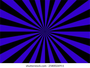 Blue and Black Starburst Pattern with Radiating Stripes Design
