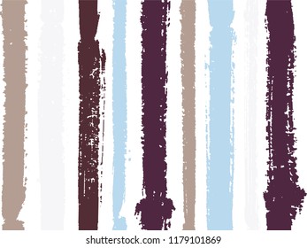 Blue and black stripes of thick and thin paint or ink lines seamless vector pattern design. Brush stroke stripes vertical pattern for clothes textile fabric. Grunge striped simple ink line art.