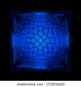 Blue and black textured square background. Vector illustration