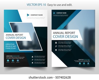 Blue black triangle abstract annual report Brochure design template vector. Business Flyers infographic magazine poster.Abstract layout template ,Book Cover presentation portfolio.