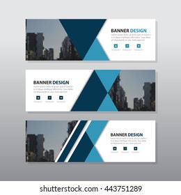 Blue black triangle abstract corporate business banner template, horizontal advertising business banner layout template flat design set , clean abstract cover header background for website design