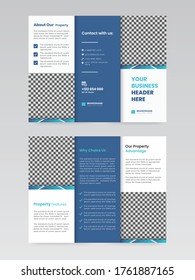 Folleto sobre el triángulo azul y negro. Planilla de informe de folletos de círculo rojo de negocios vector de diseño plano mínimo, diseño abstracto de tres pliegues de presentación. Folleto.