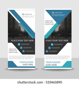 Blue black triangle Business Roll Up Banner flat design template ,Abstract Geometric banner Vector illustration set, presentation brochure flyer template vertical vector