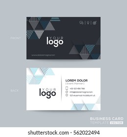 Blue And Black Triangle Modern Business Card Design