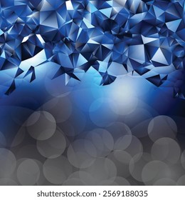 Blue Black Triangle Polygonal Background Template