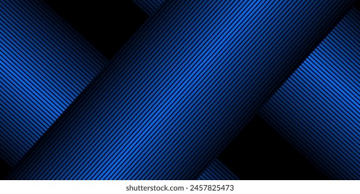 Blue and black vector 3d futuristic tech glow and shinning line simple modern abstract banner. Vector