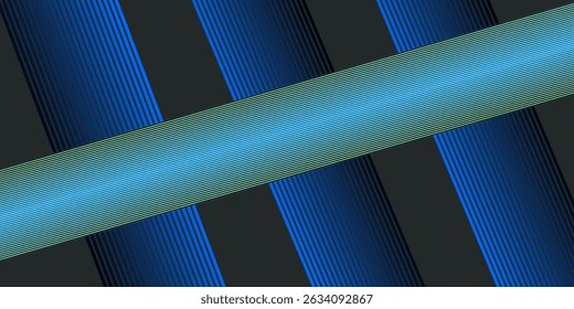Blue and black vector 3d futuristic tech glow and shinning line simple modern abstract banner. Vector