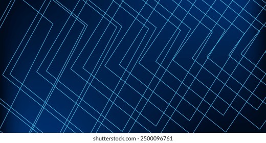 Azul y negro Vector abstracto moderno y simple Anuncio con brillo 3D línea futurista