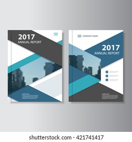Blue black Vector annual report Leaflet Brochure Flyer template design, book cover layout design