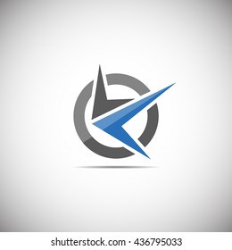 Blue and black vector logo on white background   
