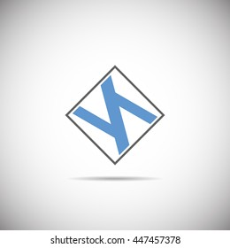 Blue and black vector logo on white background