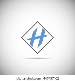 Blue and black vector logo on white background