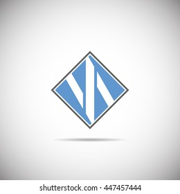 Blue and black vector logo on white background