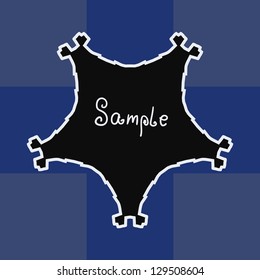 Blue Black Vector ornate frame with sample text. Perfect as invitation or announcement. Background pattern is included as seamless. All pieces are separate. Easy to change colors and edit.