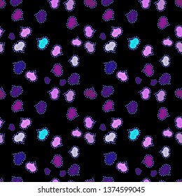 Blue, black and violet Vector illustration. Seamless Love fabric pattern for background.