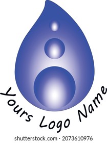 Blue Black Water drop with 3 water ball inner position,insert your logo name for your business , this logo is very suitable for chemical business or something in liquid
