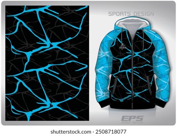Projeto padrão de reflexão de água preto azul, ilustração, fundo têxtil para t-shirt de esportes, camisa de camisa de futebol mockup para clube de futebol.