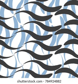 Blue and black wave elegant design element.Abstract seamless pattern vector illustration.