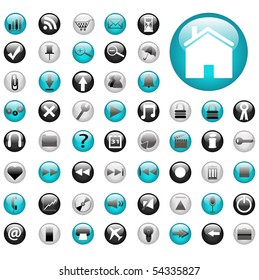 Blue and Black Web Buttons