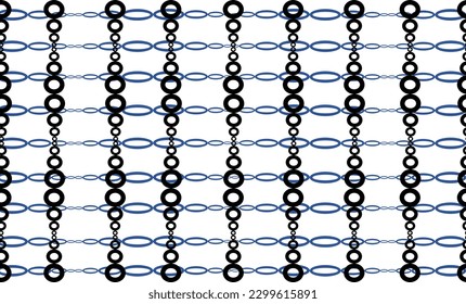 blue black and  white background with chains repeat pattern seamless style, replete image design for fabric printing 