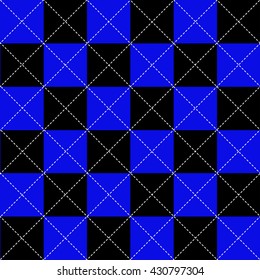 Blue Black White Chess Board Diamond Background Vector Illustration