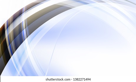 Blue Black and White Curved Lines Background Vector Illustration