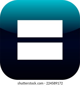 blue black white icon - equal