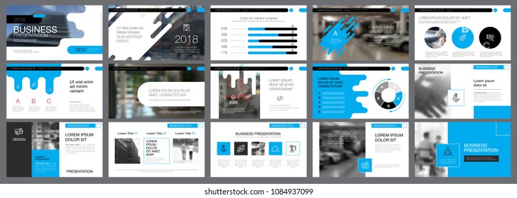 Blue, black and white infographic design elements for presentation slide templates. Business and management concept can be used for annual report, advertising, flyer layout and banner design.