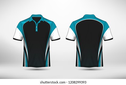 Blue, black and white layout e-sport t-shirt design template